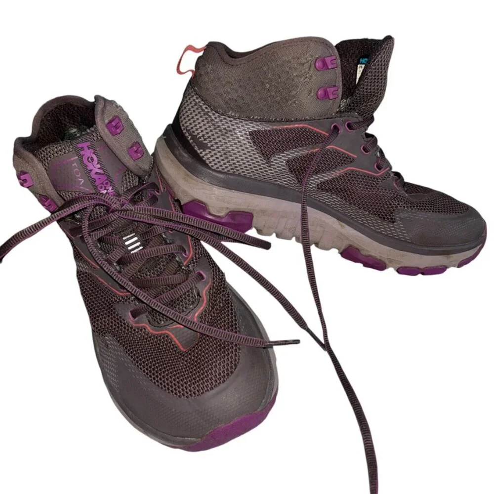hoka one one plum purple pink high top sneakers 8